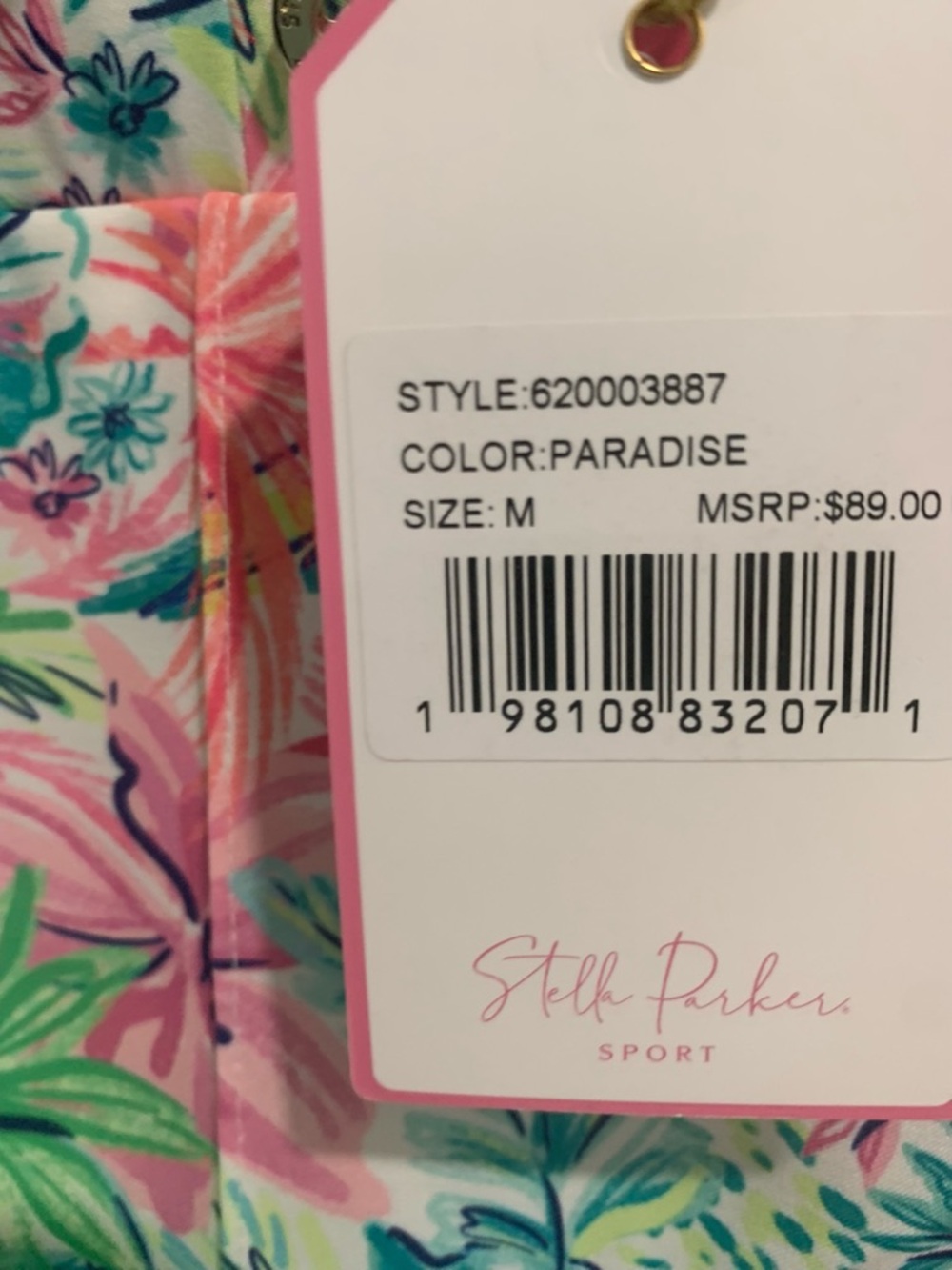 St. Peter's Sport Tropical Print Pants in Pink, Teal & Green - Picture 7 of 8